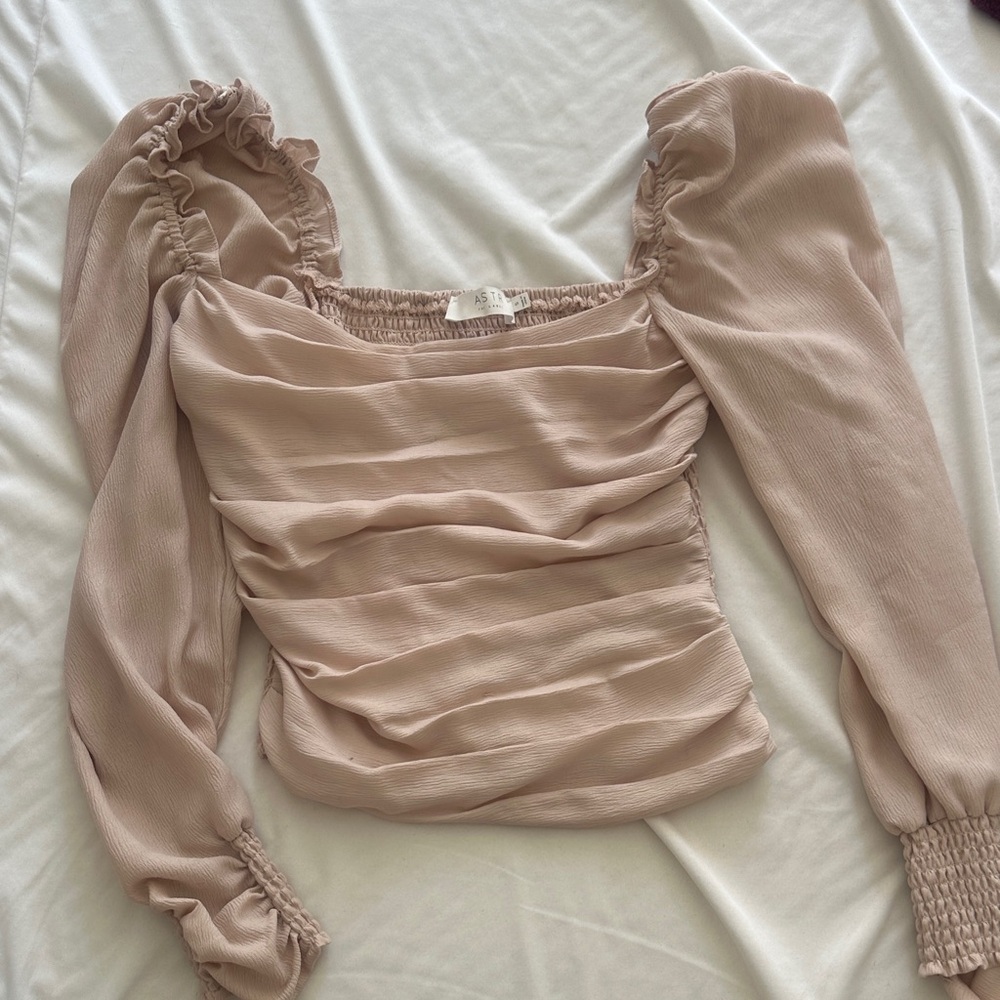 Astr Puff Sleeve Blouse - Cream